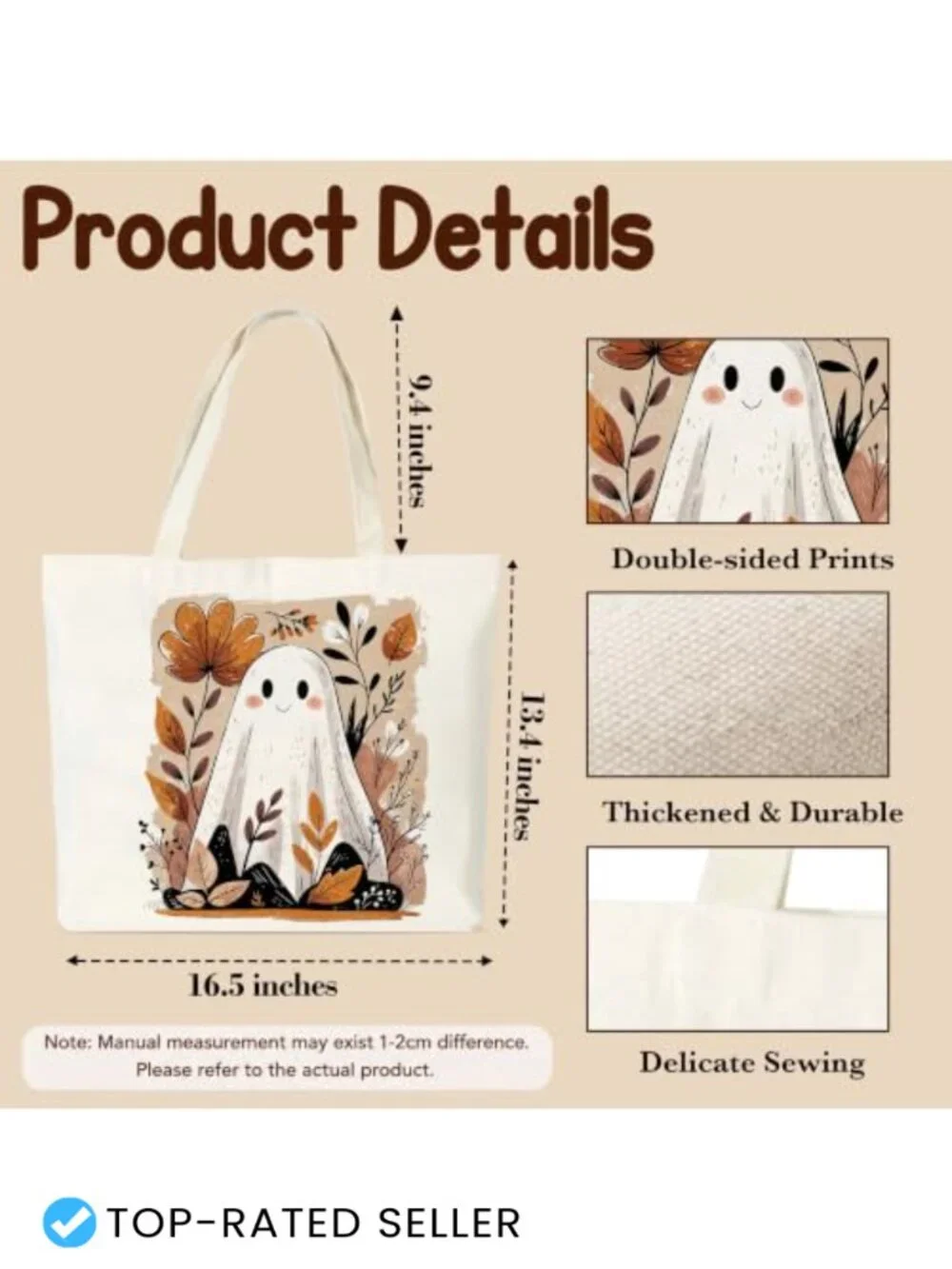 Canvas Tote Bag for Women Fall Autumn Reusable Shoulder Bag